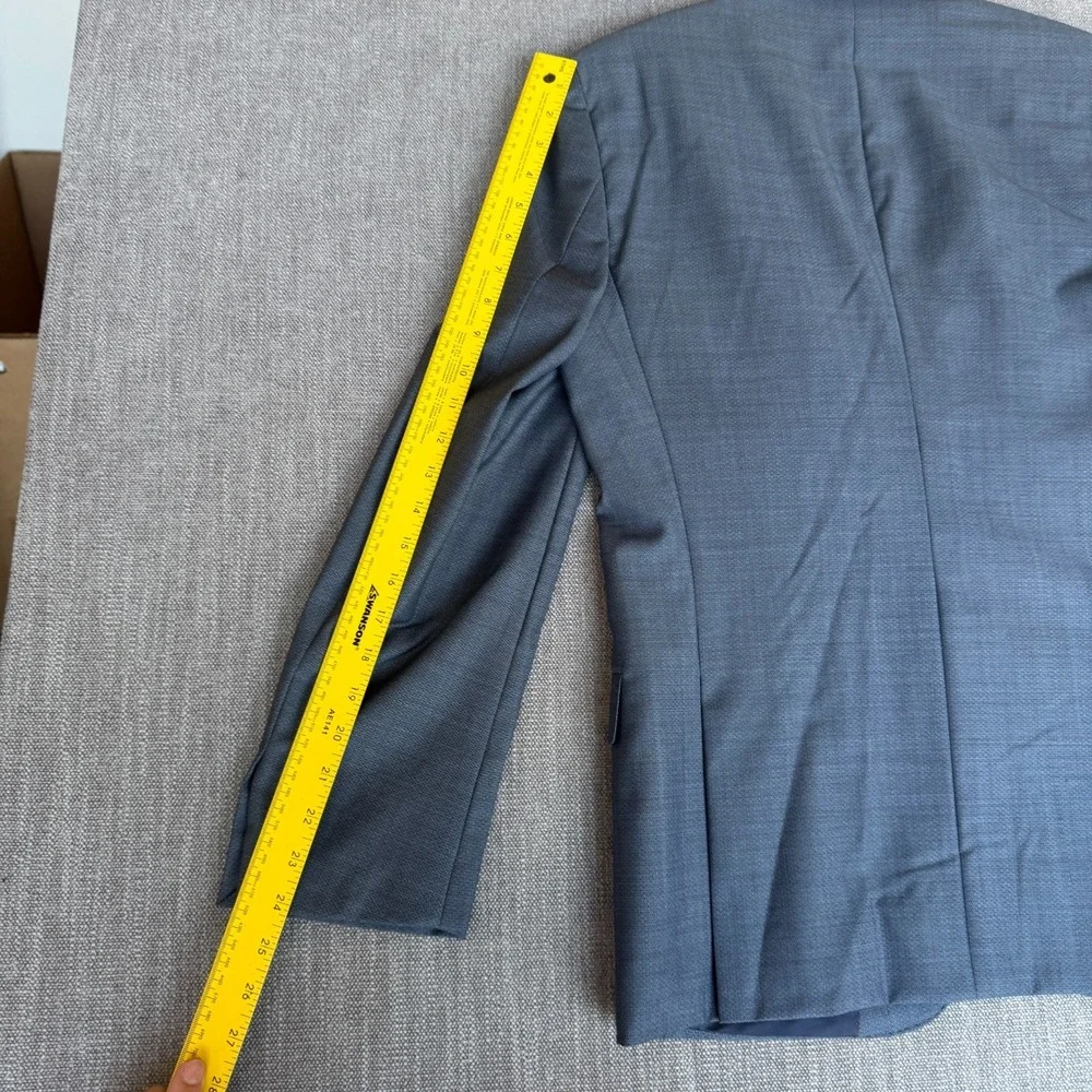 HUGO BOSS Blazer Jacket Mens 38R Blue Textured Slim Fit Formal Business Career